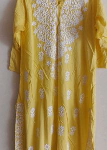 Yellow Embroidered Kurta