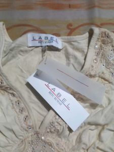 LARS Cream Embellished Tank Top