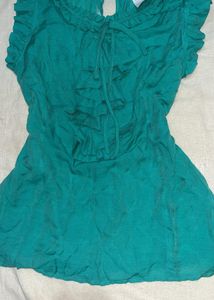Green Ruffle Top
