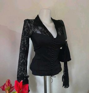 Gothic Lace Fitted Top