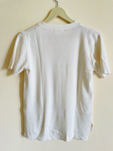 White Knit Button-Up