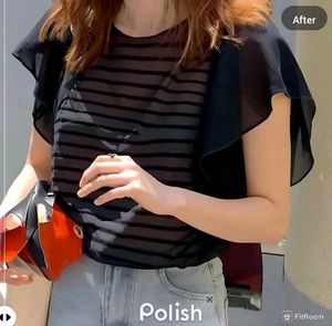 New With Tag Korean Striped Pochu Top