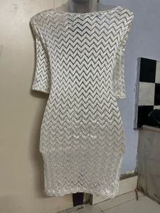 Pintrest Sparkly Silver Mini Dress