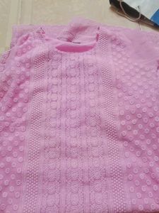 Pink Embroidered Kurta