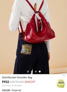 Solid Bucket Shoulder Bag