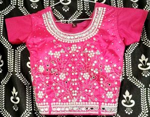 Elegant Pink &amp; White Lehenga Set