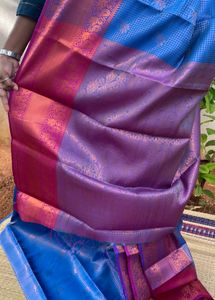 Blue &amp; Pink Silk Saree