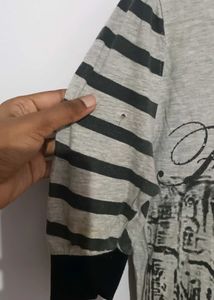 Black Stripped Grey Tshirt
