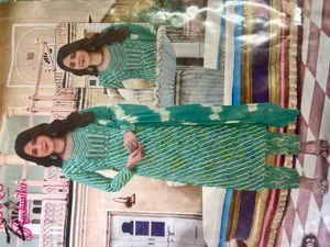 Aqua Printed Kurta Set