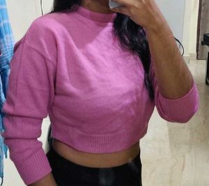 Pink Cropped Sweater