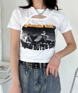 Cutout Graphic Print Tee
