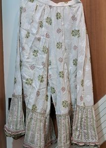 Elegant Designer Sharara Suit With Silver Work