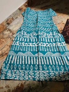 Teal Printed Dress
