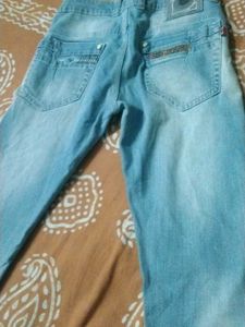 Light Blue With White Shaded Denium Jeans