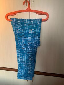 AND Blue Printed Trouser For Women
