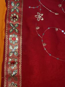 Elegant Maroon Saree