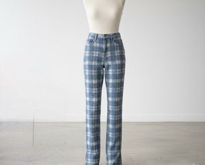 Bershka Blue Plaid Jeans