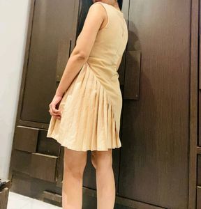 Beige Satin Designer Dress