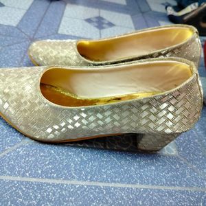 Silver Woven Heel Shoes