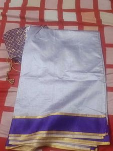 Elegant Purple &amp; Gold Saree