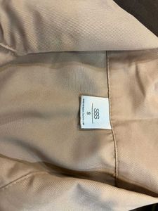 Beige Cropped Button-Down Shirt