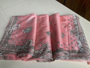 Elegant Pink Embroidered Saree