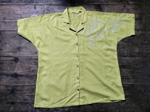 🌸Light Yellow Embroidery Top