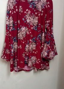 Floral Print Blouse with Bell Sleeves