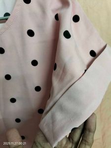 Pink Polka Dot Top