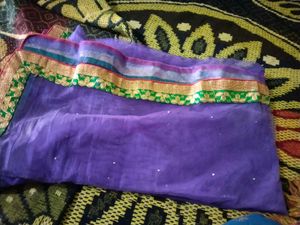 Embroidered Purple Dupatta
