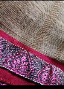 Chiffon Saree With Thread Work Border