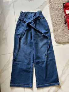 High-Waisted Denim Culottes