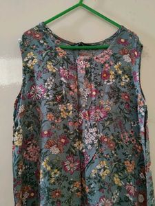 Floral Print Button-Down Kurta