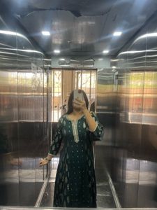 Green Printed Kurta Set