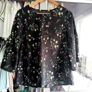 Black Floral Top