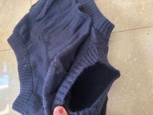 Navy Knit Mini Skirt with attached shorts