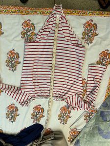 Striped Off-Shoulder Body Suit