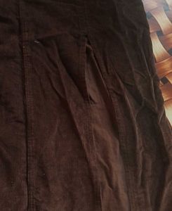 Brown Corduroy Midi Skirt