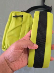 ZARA Neon Green Rubberised Crossbody Bag