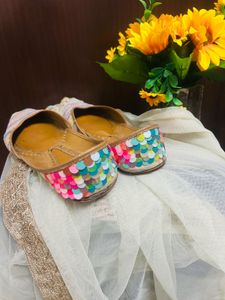 Needledust Colorful Sequin Jutti Flats