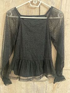 Black Polka Dot Top