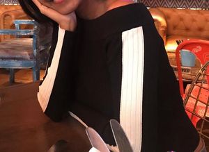 Stylish Black &amp; White Sleeve Top