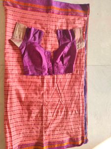 Irkal/ Checked Saree With Blouse