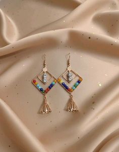 Colorful Beaded Dangle Earrings