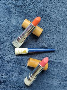 Combo Of 2 Lipsticks And One Eyeliner