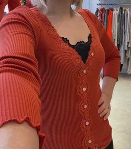 Coral Lace Silk Fitted Top