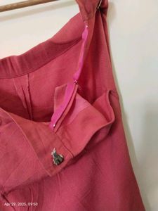 Peach Korean Style Trouser Pants With Zip And Hook