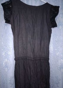 Black Lace Sleeve Romper