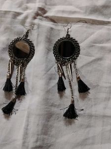 Boho Tassel Mirror Drop Earrings