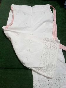 White Eyelet Cropped Pants
